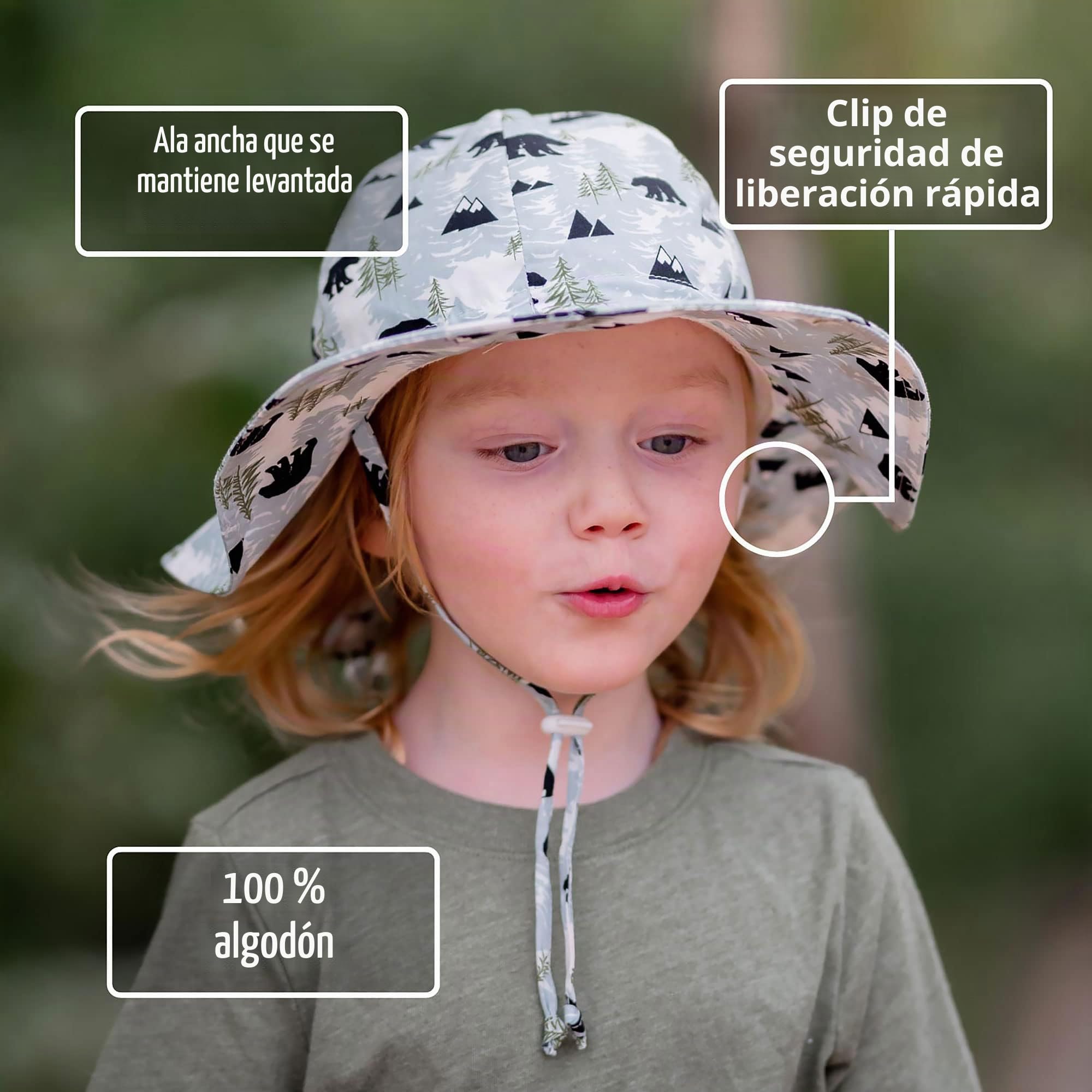 Jan & Jul Gorro solar de algodón UPF 50+ con ala ancha para niñas y niños, beige, a rayas (Beige Stripes), 0-6 Months
