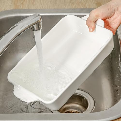 Miniatura 7 de Howise Plato de cerámica para hornear con asas, sartén grande de 13 x 9 pulgadas y molde para hornear medio, juego de utensilios de porcelana para