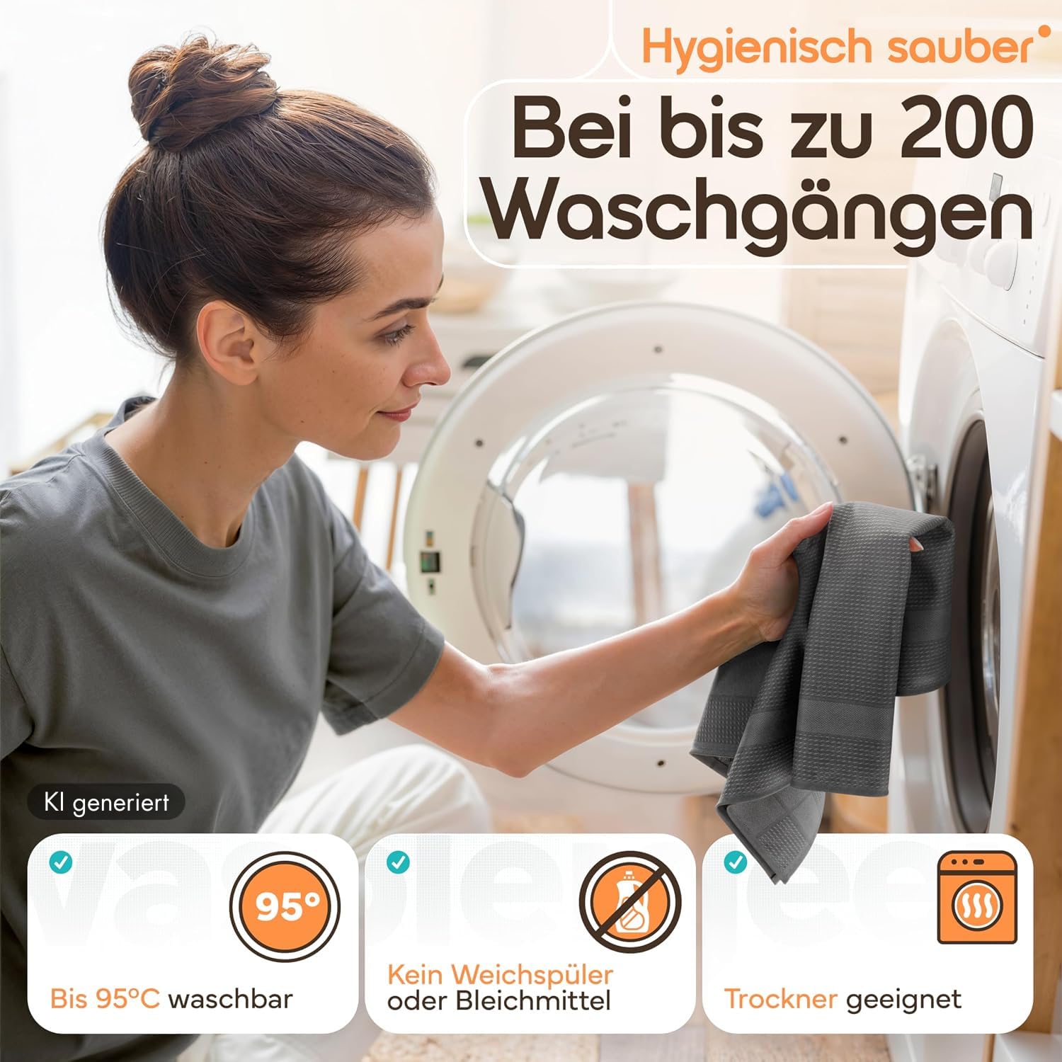 Microfaser Geschirrtücher Set 68x42cm Hochsaugend & Schnelltrocknend Streifenfrei bis 95°C Waschbar trocknergeeignet fusselfrei Küchenhandtücher (10, Grau, 68x42cm)