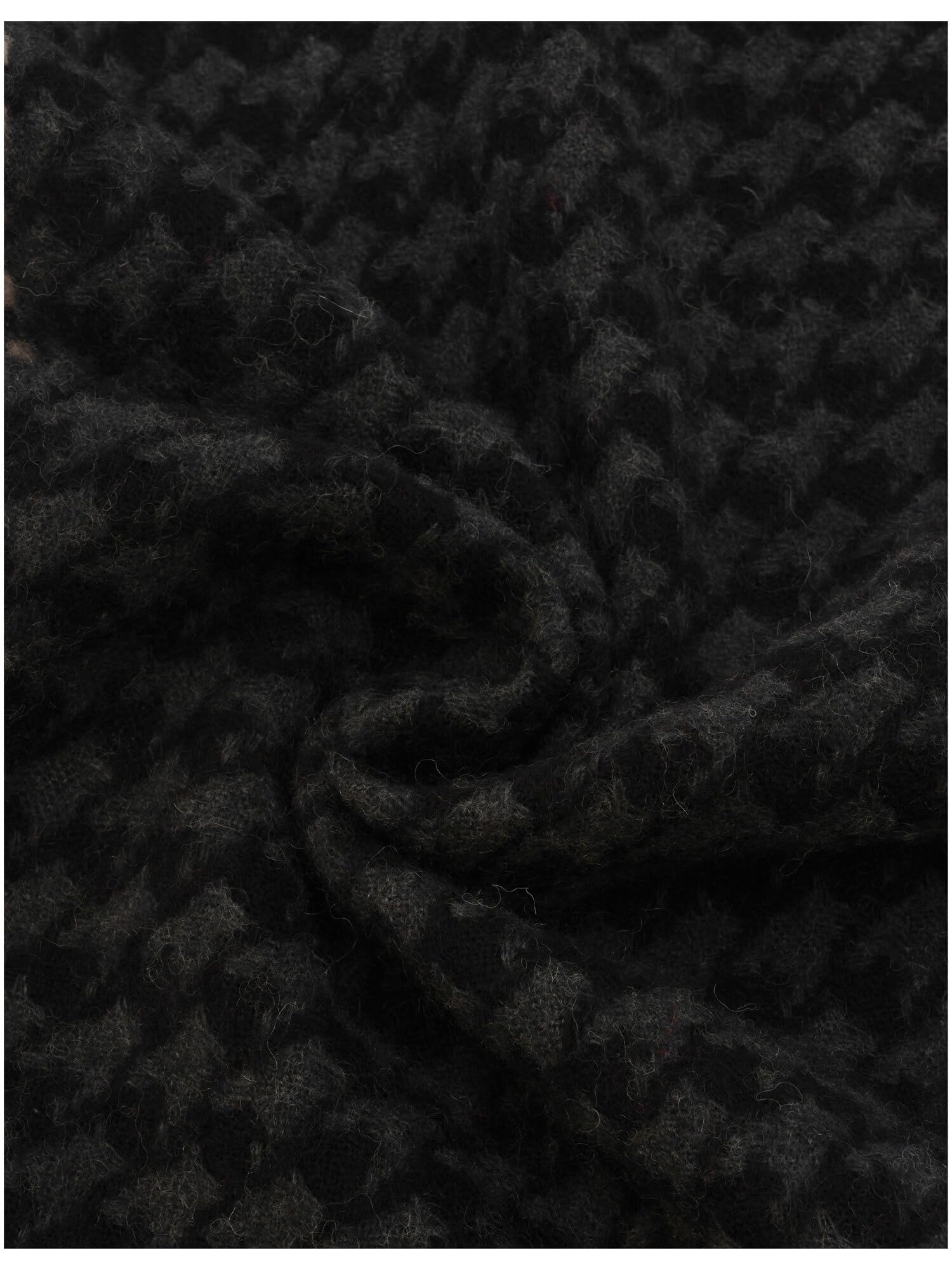 bugatti Sciarpa da uomo in lana, motivo a pied-de-poule, strisce a contrasto, 100% lana vergine, 25 x 180 cm