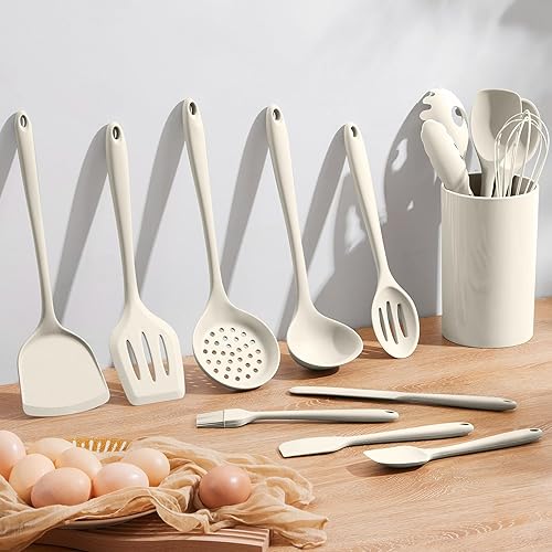 Miniatura 7 de Homikit Juego de utensilios de cocina, 15 piezas de utensilios de cocina de silicona, resistente al calor, juego de espátula con soporte para