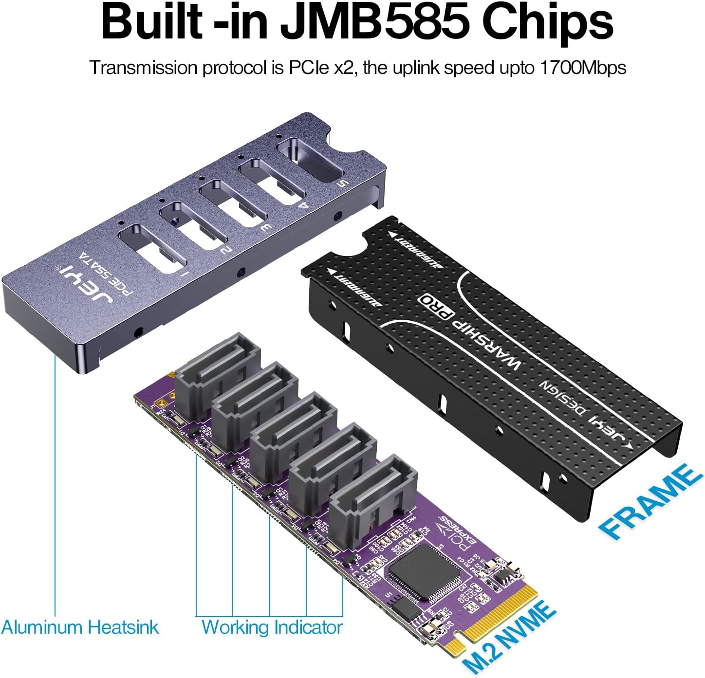 JEYI NVMe M.2-оос 5 хүртэлх SATA адаптерийн дотоод бүрэлдэхүүн хэсгүүд