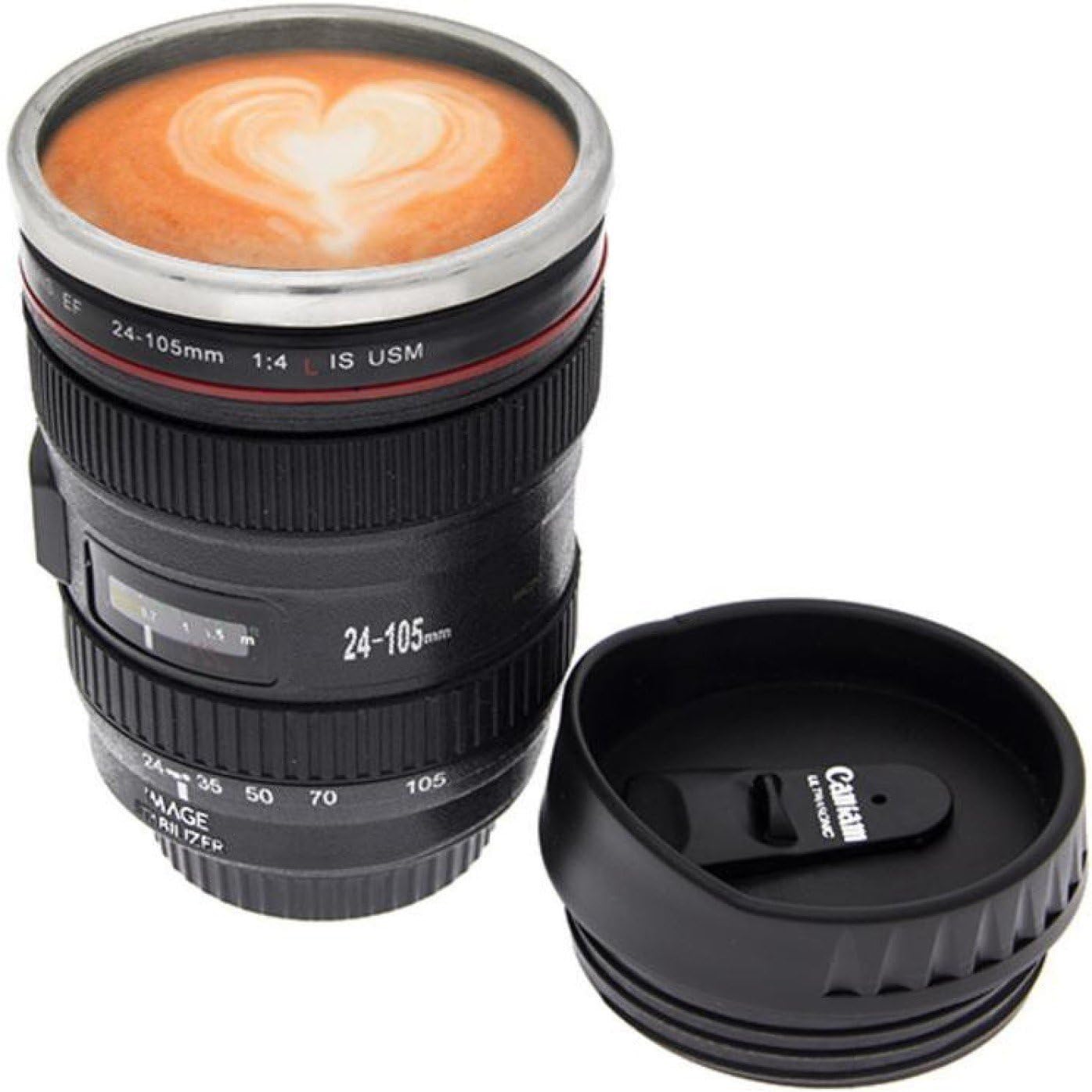 Camera Lens Shape Cup Coffee Tea Mug (Black)