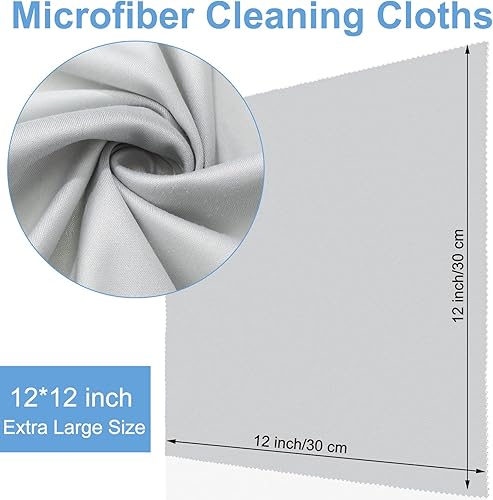 Miniatura 9 de Frienda Paquete de 12 paños de limpieza grandes de microfibra de vidrio de 12 x 12 pulgadas, paños de limpieza de lentes de sol de gran tamaño para