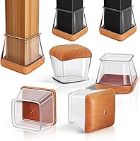 Vista 9 de 24 Piezas Protectores de Piso para Patas de Silla, Protectores de Silicona Negra para Patas de Silla Tapas Cubiertas para Pisos de Madera Dura