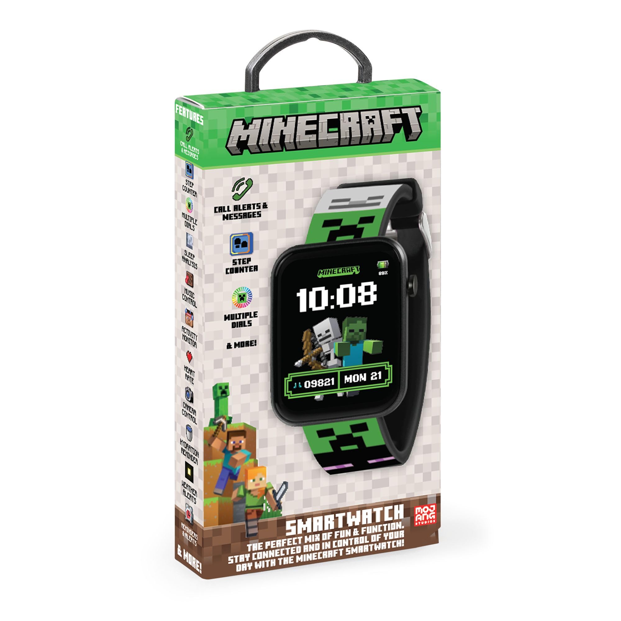 Accutime Minecraft pour enfants bracelet en silicone vert montre connectée MIN4363ARG
