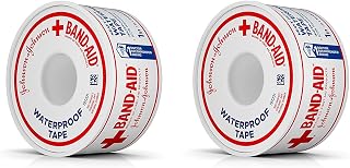 Band-Aid Waterproof Medical Tape 1 Inch x 10 Yards Pack of 2 - Secure Adhesive Bandaging for Wounds