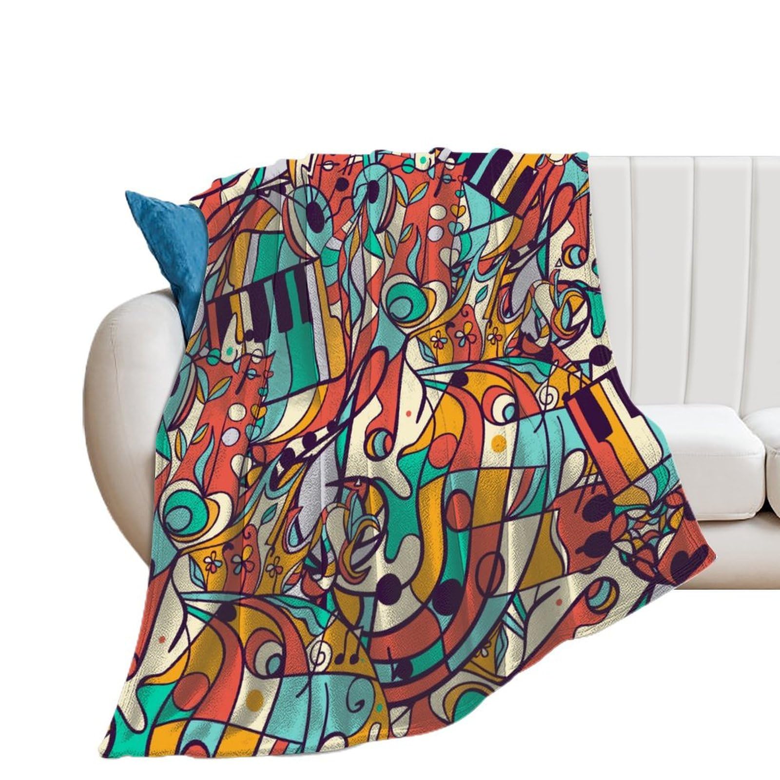 Couverture en flanelle instrument contre le froid : plaid chaud pour lit et canapé