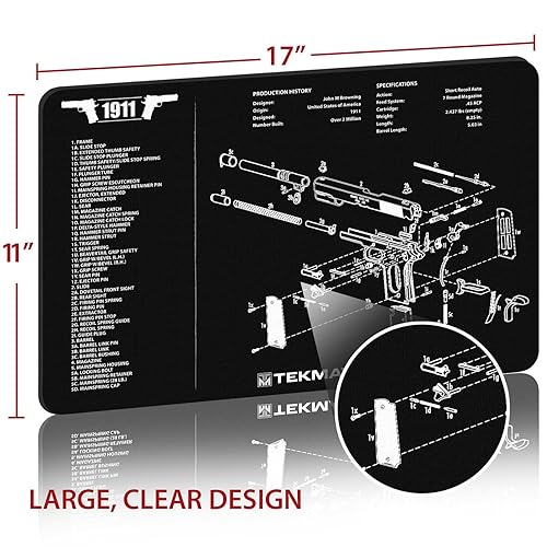 Miniatura 2 de TekMat 1911 Alfombrilla de limpieza para armas, color negro, talla única