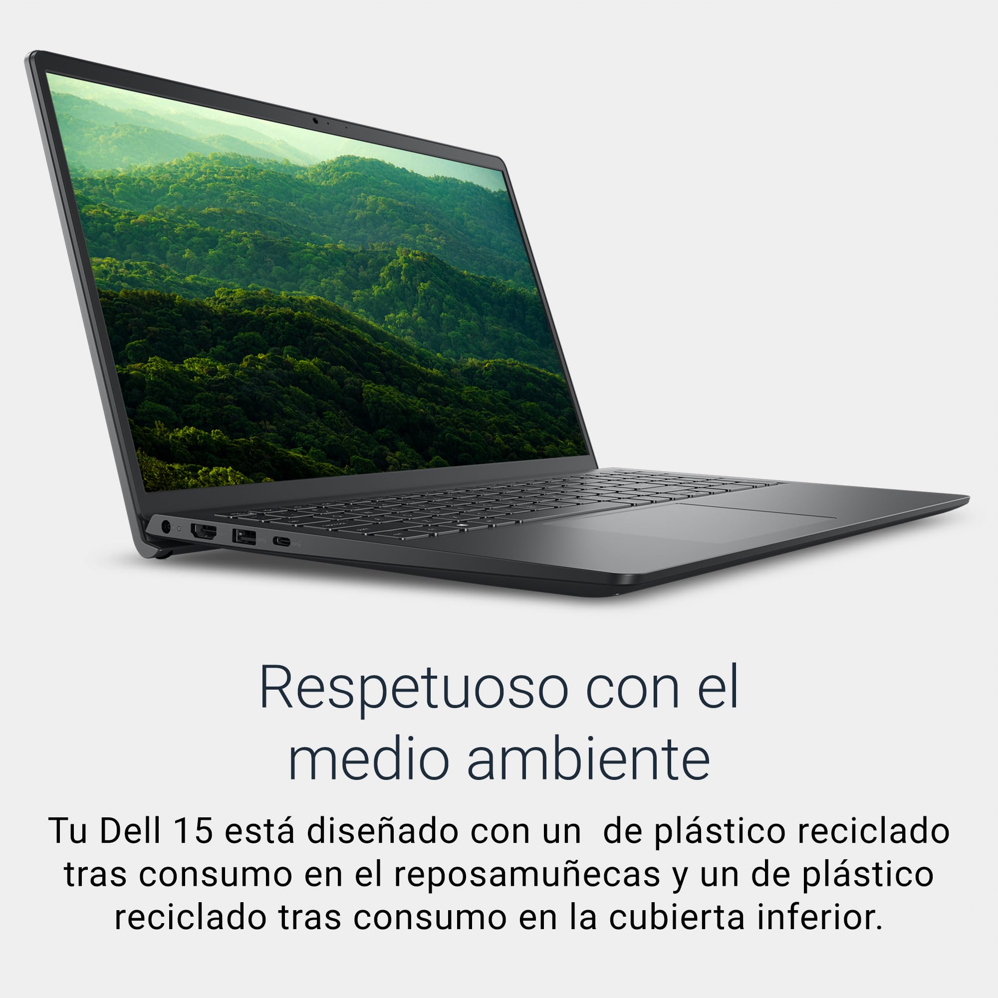DELL 15 Ordenador Portátil DC15255 15.6" FHD (1920 x 1080) 120Hz, Procesador AMD Ryzen 5 7520U, Gráficos Radeon 610M, 8GB LPDDR5 RAM, 512GB SSD, Windows 11 Home, Teclado QWERTY Espanol - Negro