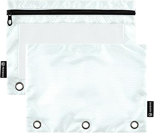 Gredecor Estuche para lápices con 3 anillos, con cremallera, 2 unidades, organizador de carpetas transparentes para la escuela y la oficina Gredecor Estuche para lápices con 3 anillos, con cremallera, 2 unidades, organizador de carpetas transparentes para la escuela y la oficina