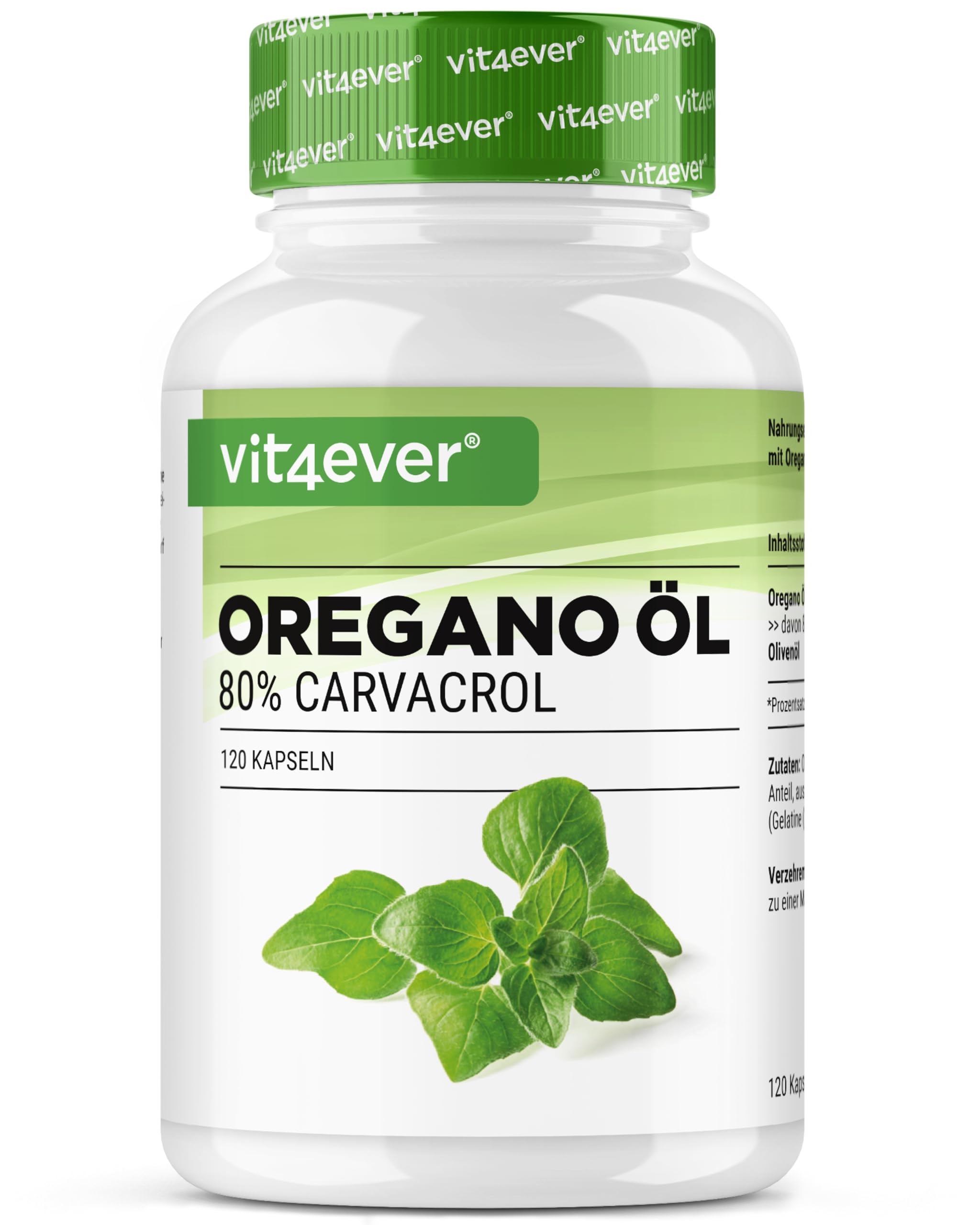 Olio di origano - 120 capsule da 150 mg - Premium: 80% Carvacrol & 10 volte concentrato - 100% olio di origano dalla Francia - Origanum vulgare - altamente dosato