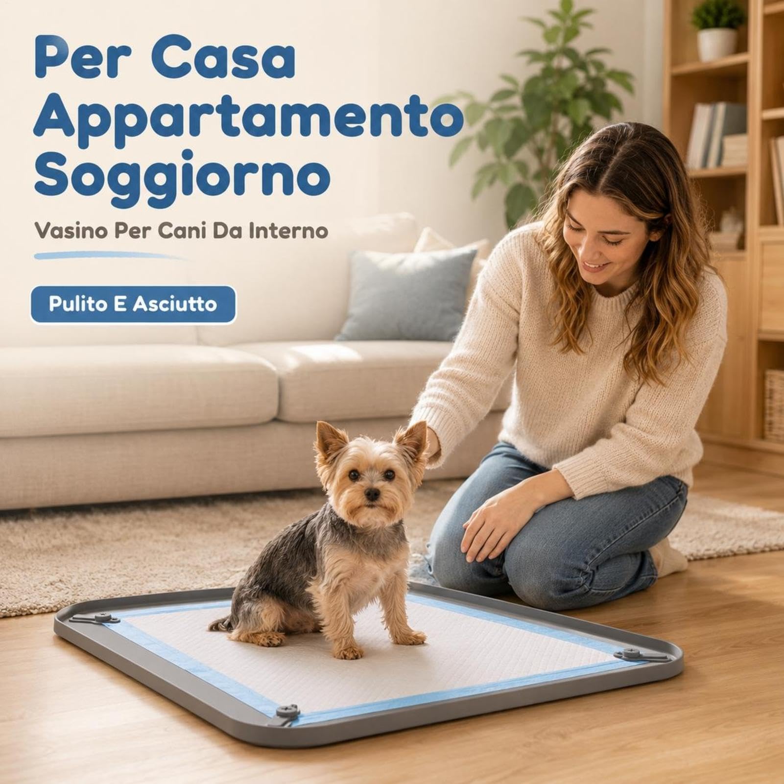Porta Traversine Per Cani - Vassoio Igienico In Silicone Antiversamento | Bordo Alto Antigoccia E Antiscivolo | Per Appartamento, Camera O Soggiorno Su Qualsiasi Pavimento