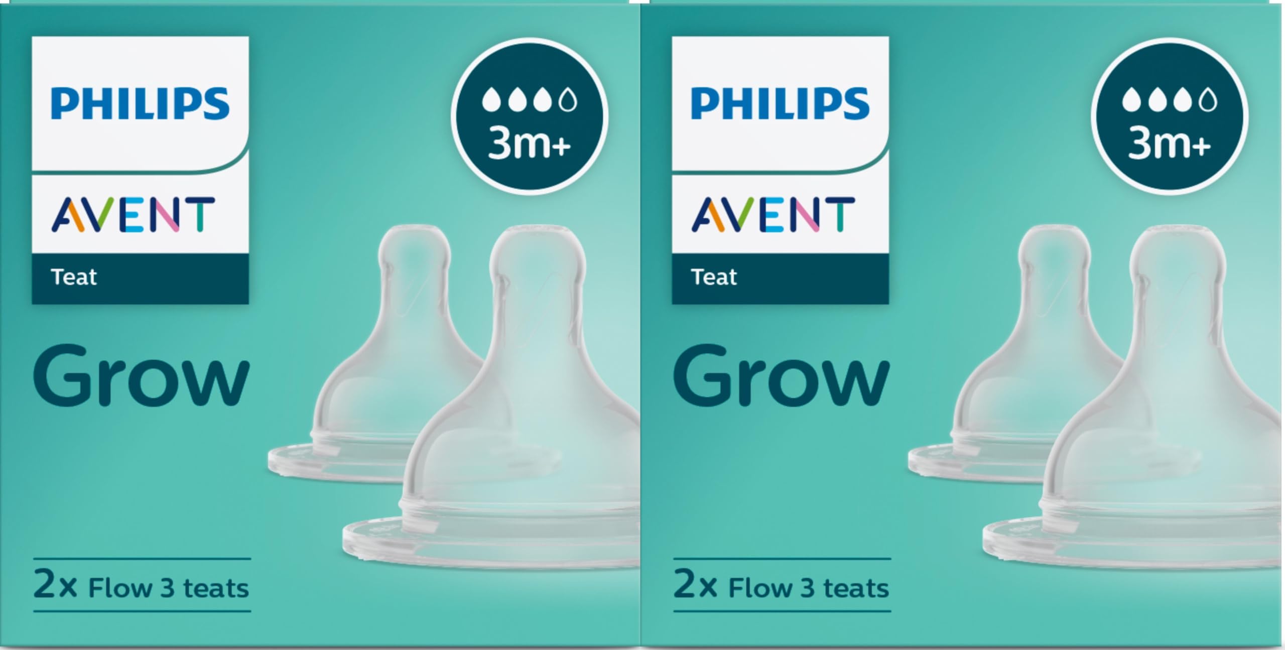 Philips Avent Grow Bottle Teat by Fratelli (3m+ Pack of 4)-image-1