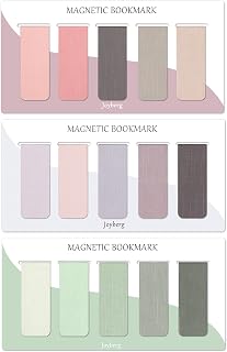 Joyberg 15-Pack Magnetic Bookmarks - Misty, Ocean, Emerald Colors - Strong Hold Page Markers for Book Lovers, Students, Teachers