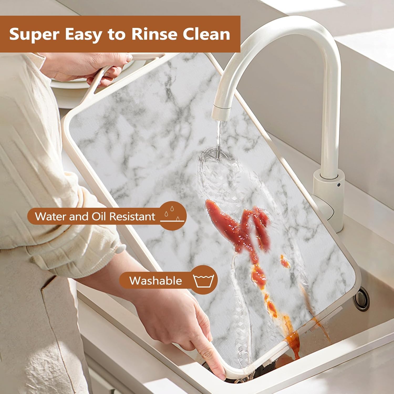 Drawer and Shelf Liner for Kitchen Cabinets, Non-Adhesive Strong Grip Thickened Cabinet Liners for Shelves, Non-Slip Mats Shelving Paper Protect Cupboard, Dresser, Pantry | Marble, 23.6" x 20FT