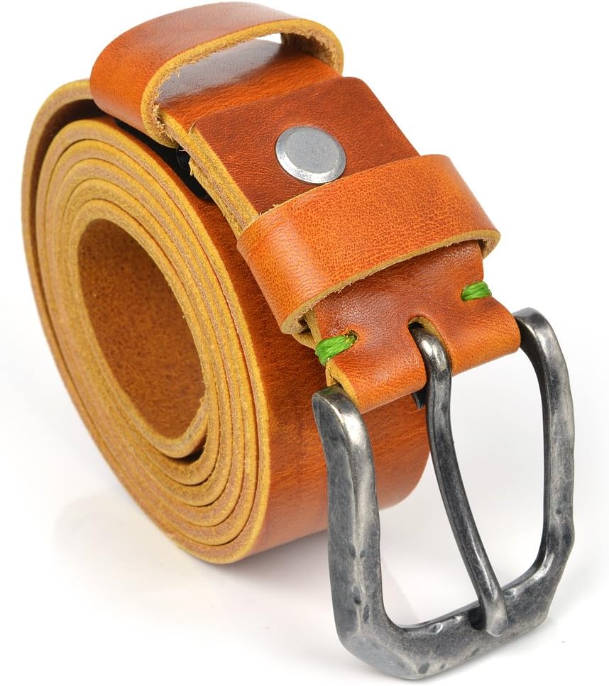 Bocane Men Belt Thick Full Grain Italian Leather 3.5 cm, 1.38"