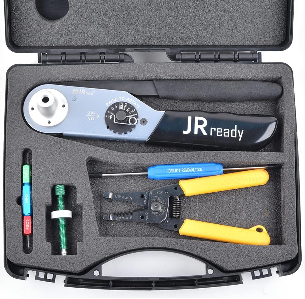 🔥 Cashback up to 70% JRready JRD-HDT-48(HDT-48-00)+DRK-RT1+G454+45-120 Ideal stripper tool KIT JST2109S crimp 12#, 16#, 20# solid contacts of DT, DTM, DTP, DTV, DRB, DRCP and STRIKE series connectors 12-22AWG