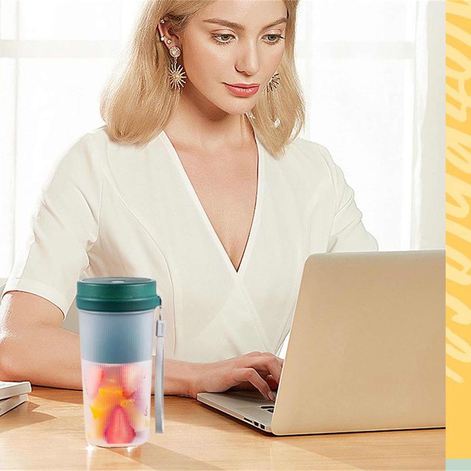 Tasse de presse-agrumes portable USB, rechargeable sans, Green