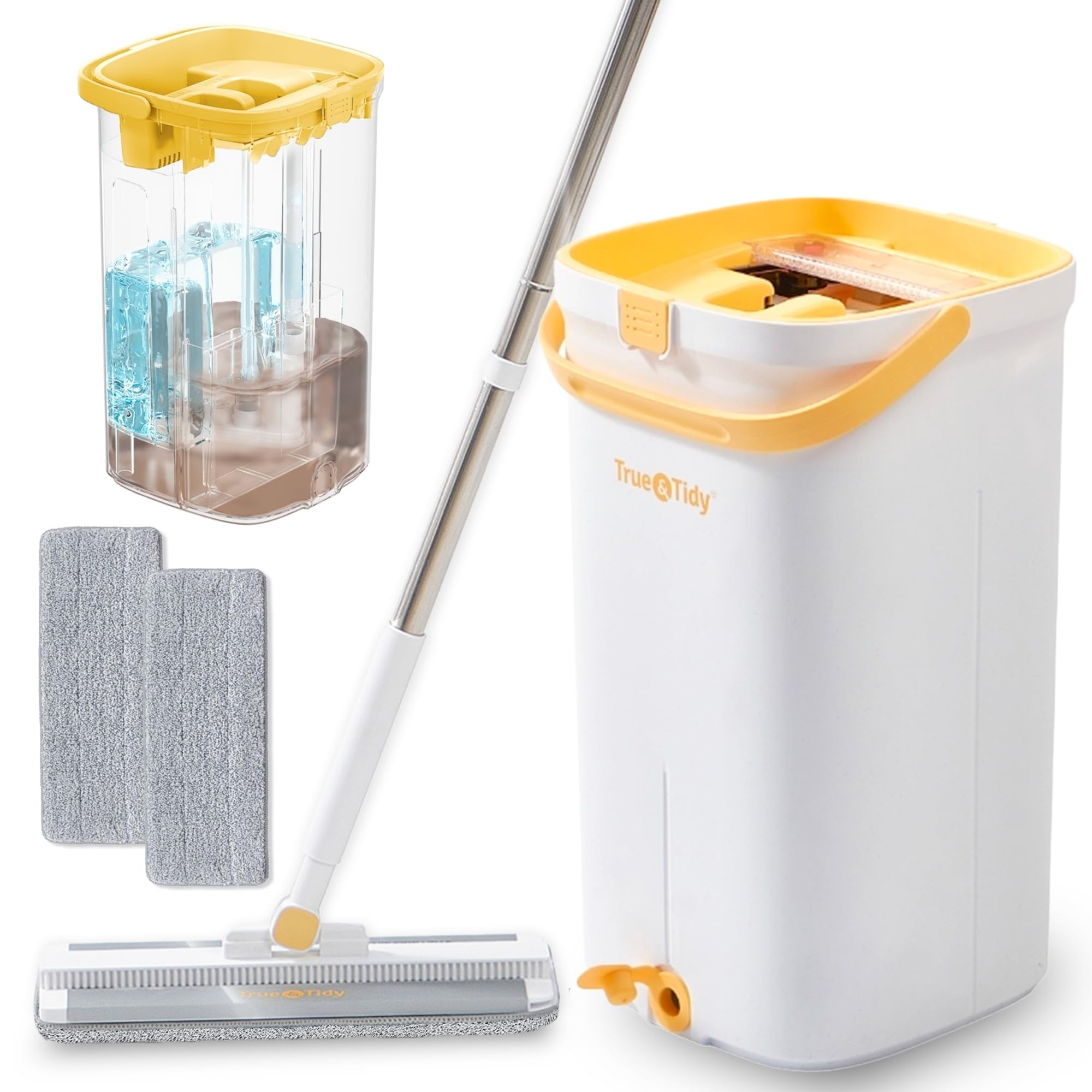 Amazon.com: True & Tidy® TrueClean Mop & Bucket Spin Mop Pump