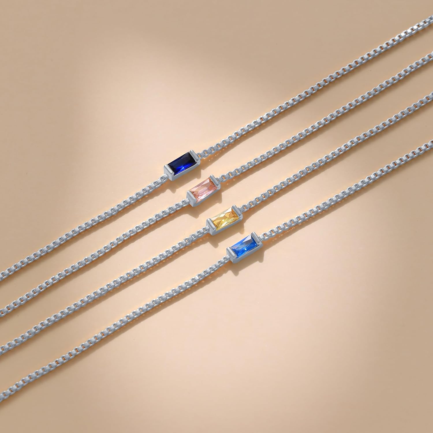 JSJOY Valentines Day Gifts Birthstone Bracelets for Women Gold Dainty Link Bracelet Birthstone Jewelry Birthday Gifts for Her Mom Wife Girlfriend Anniversary Jewelry - Image 5