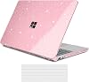 光沢クリスタルクリアケース Microsoft Surface Laptop 13インチ Copilot+ PC 2025年最新モデル用 – キラキラ保護シェル スリム 軽量デザイン 傷防止 ピンク
