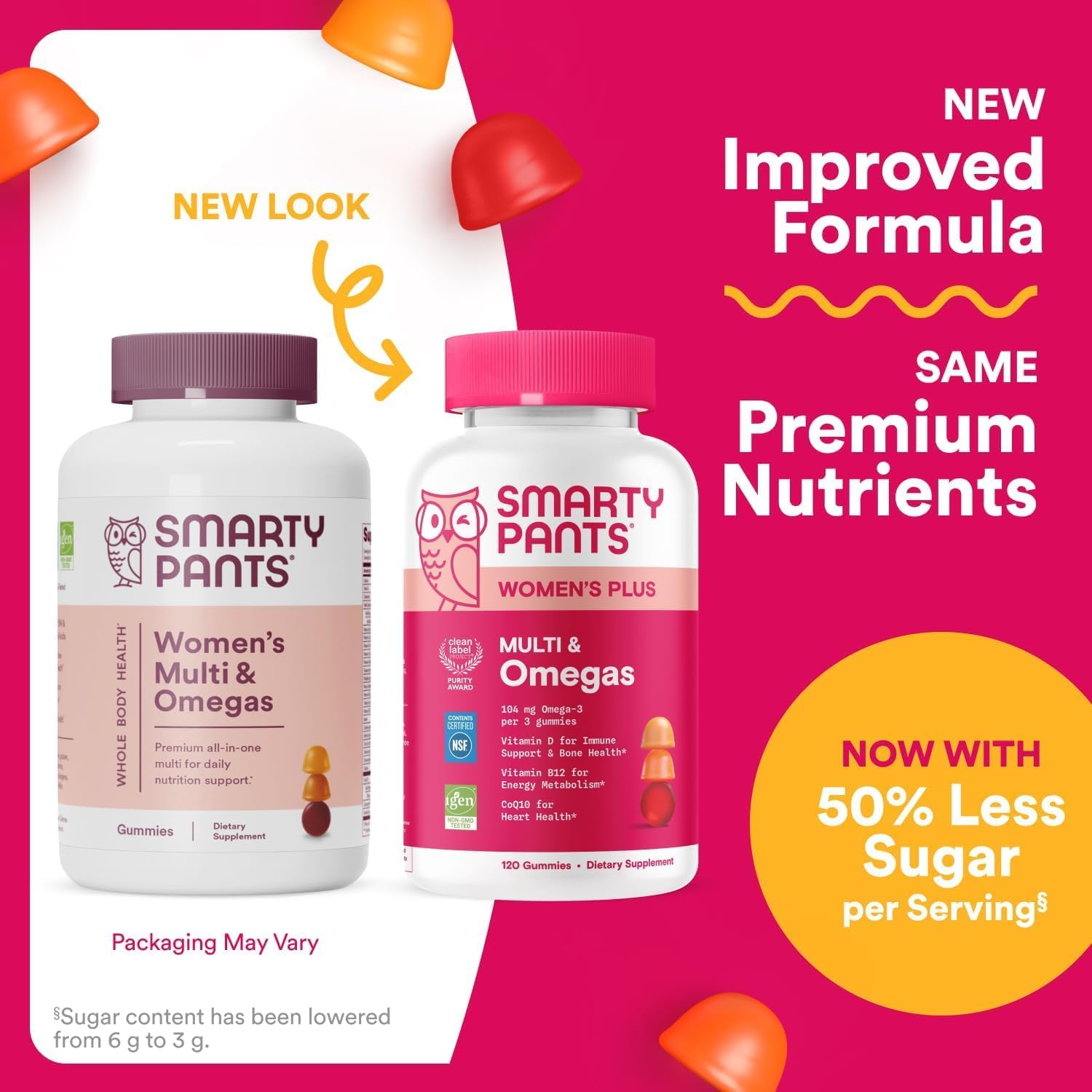 SmartyPants Women's Multivitamin Gummies, Omega 3 (DHA/EPA), Methylfolate, CoQ10, Vitamin D3, C, Vitamin B12, B6, A, K & Zinc, Inositol, Gluten Free, 120 Count (40 Day Supply) - Image 14