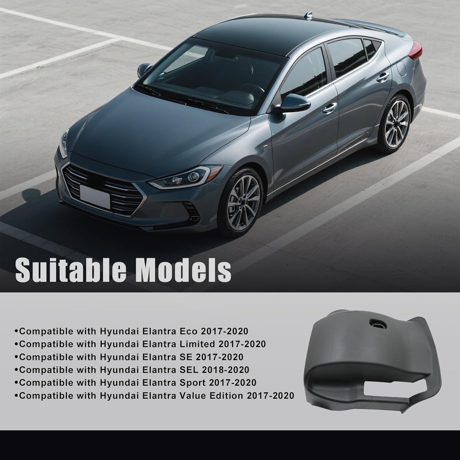 XQSMWF 84855-F2000-TRY Shroud Switch Levers-Lower Column Cover Compatible with Hyundai Elantra 2017-2020 84855-F3000-TRY 84855-F2100-TRY 84855-F3100-TRY Steering Column Lower Cover Shroud Bezel