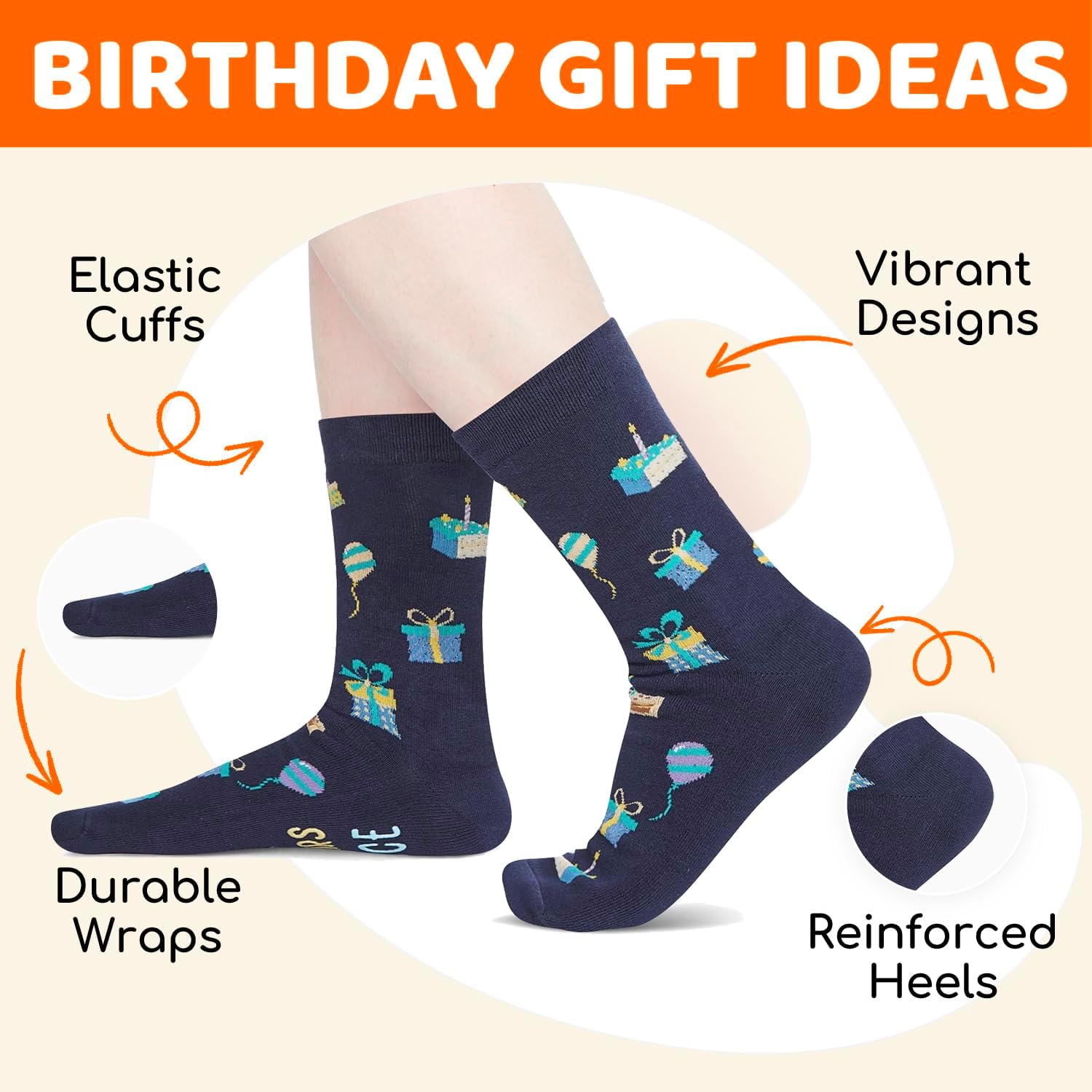 HAPPYPOP Birthday Gifts for Men Women - Socks for 75 79 Year Olds, Gifts with Greeting Card - Image 2