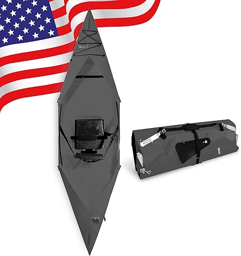 Tucktec Kayak plegable con remo  Kayak plegable de 10 pies  Kayak plegable compacto  Kayak duradero para aventuras