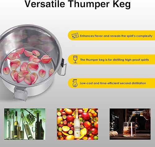 Miniatura 2 de Suteck Alcohol Still 8Gal 30L acero inoxidable destilador de alcohol tubo de cobre caldera de alcohol con barril de golpe