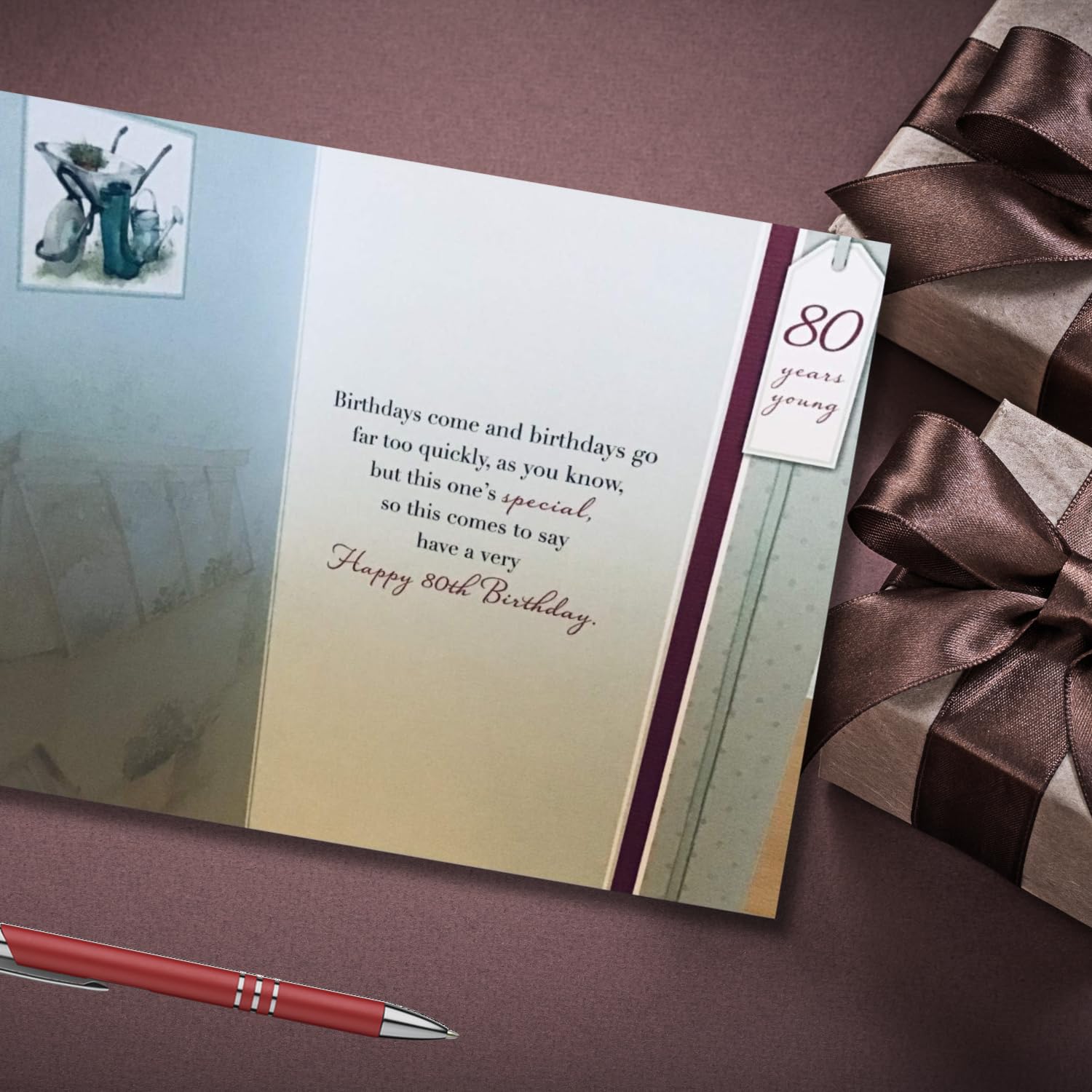 Words 'n' Wishes Geburtstagskarte Zum 80. – Goldfolie, Personalisierbar, Umweltfreundlich, 230 X 160 Mm