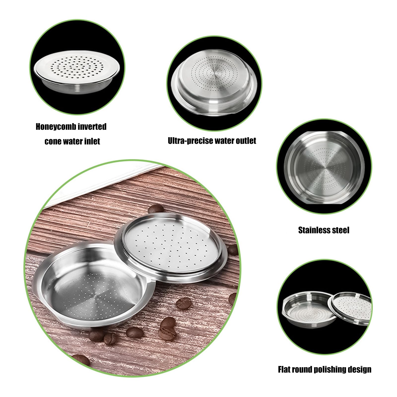 Adaptador de filtro de metal reutilizable para máquina de café HD6553 / 70 HD7865 / 60 Accesorios de fácil instalación Filtro para máquina de café apto para lavavajillas
