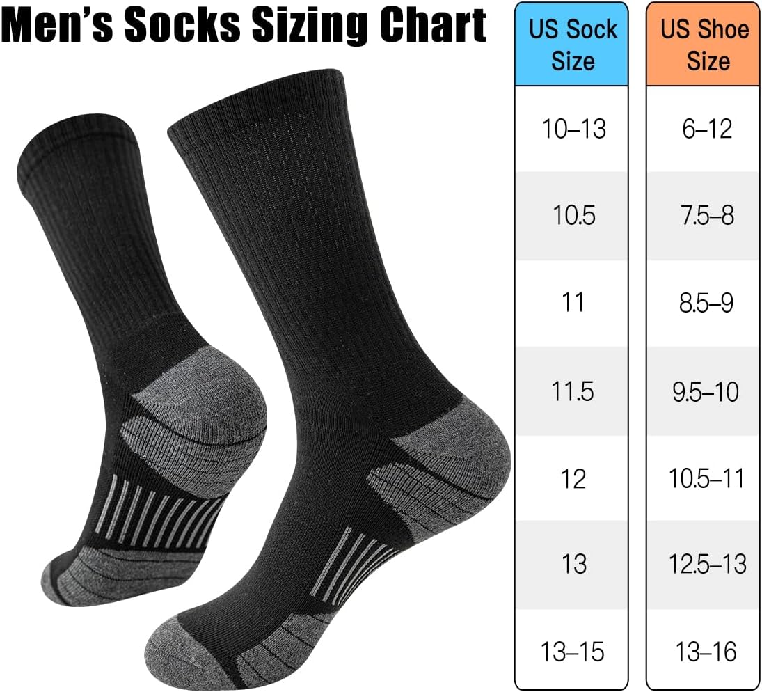 JOYNÉE 8 Pairs Mens Athletic Crew Socks Cushion Running Work Breathable Outdoor Socks for Men - Image 7