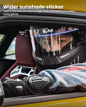 ILM Snell SA2020 Approved Auto Racing Helmets Model 890 (L, MatteBlack) and Bluetooth Headset with Hi-Fi System