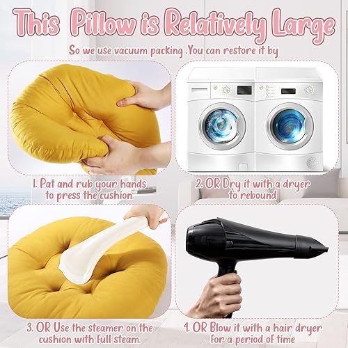 Miniatura 3 de Fumete 12 cojines redondos de suelo, cojines de asiento de 15 x 15 pulgadas, cojines de color para silla, cojín de lectura para niños y adultos,