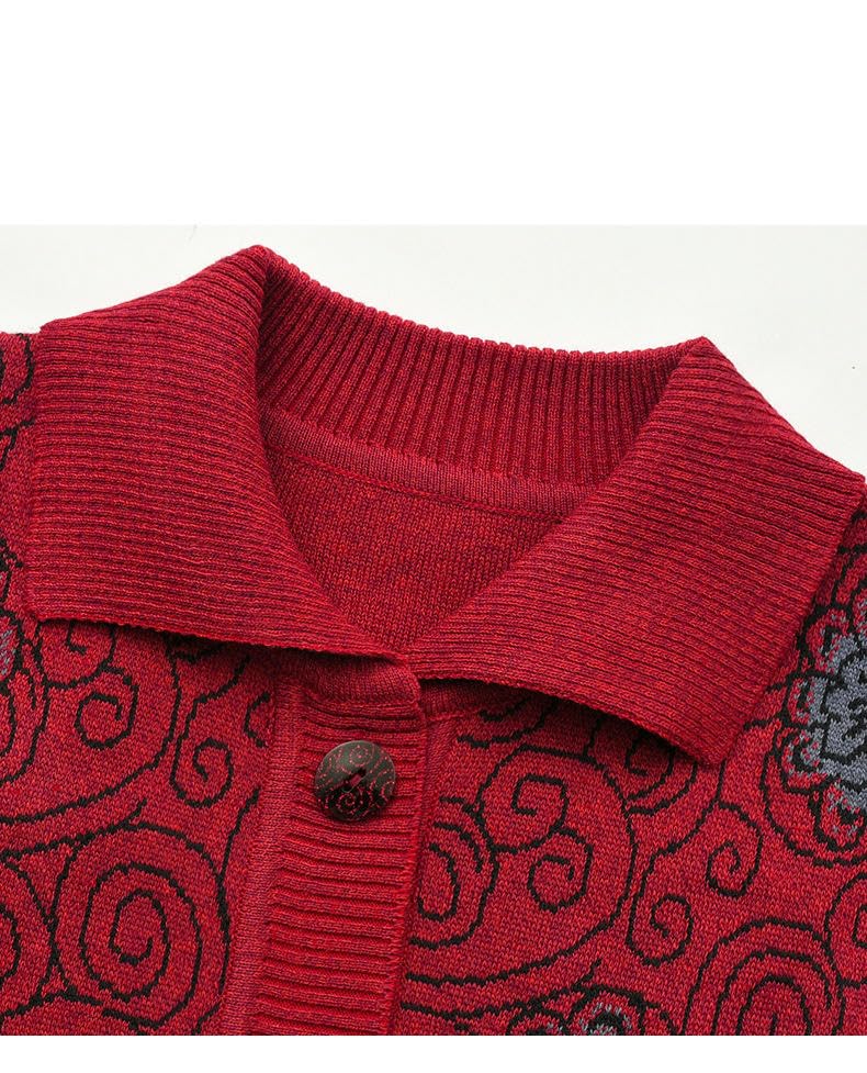 Cárdigan de punto fino suelto mujer mayor chaqueta ligera gris de otoño 2