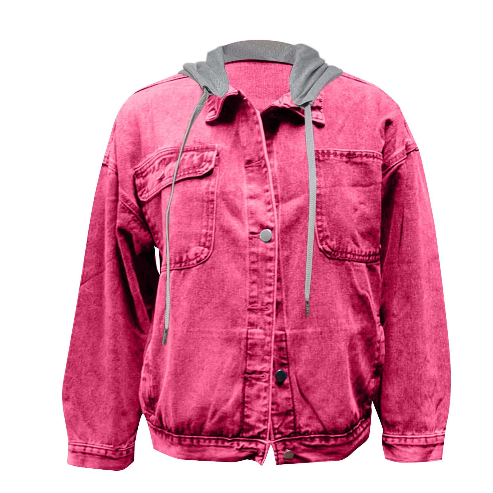 Generisch Damen Übergangsjacke Frühling Elegant- Jeansjacke Damen Lang Mit