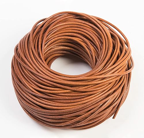 WUTA Cuerdas redondas de cuero de vacuno, tiras de cuero genuino para hacer joyas, pulseras, collares, cuentas, cordones para hacer manualidades