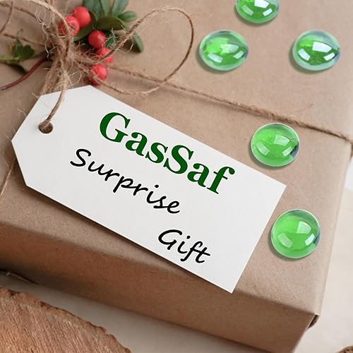 Miniatura 3 de GasSaf Cuentas de vidrio de fuego azules para hogueras al aire libre, chimenea y mesa de hoguera, vidrio de 34 pulgadas (10 libras) (verde claro)