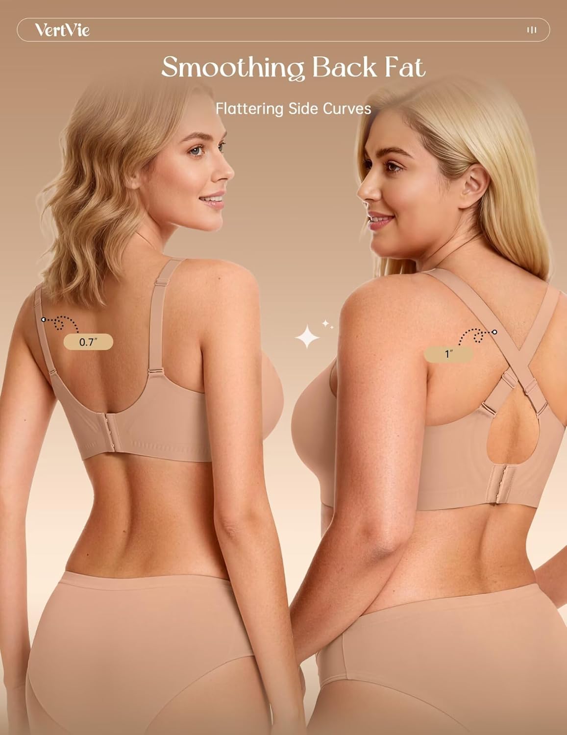 Vertvie 2026 Womens Wireless Jelly Bras Push Up Cup-Engineered Support Deep V Lift Bra Seamless No Underwire T-Shirt Bralette - Image 5