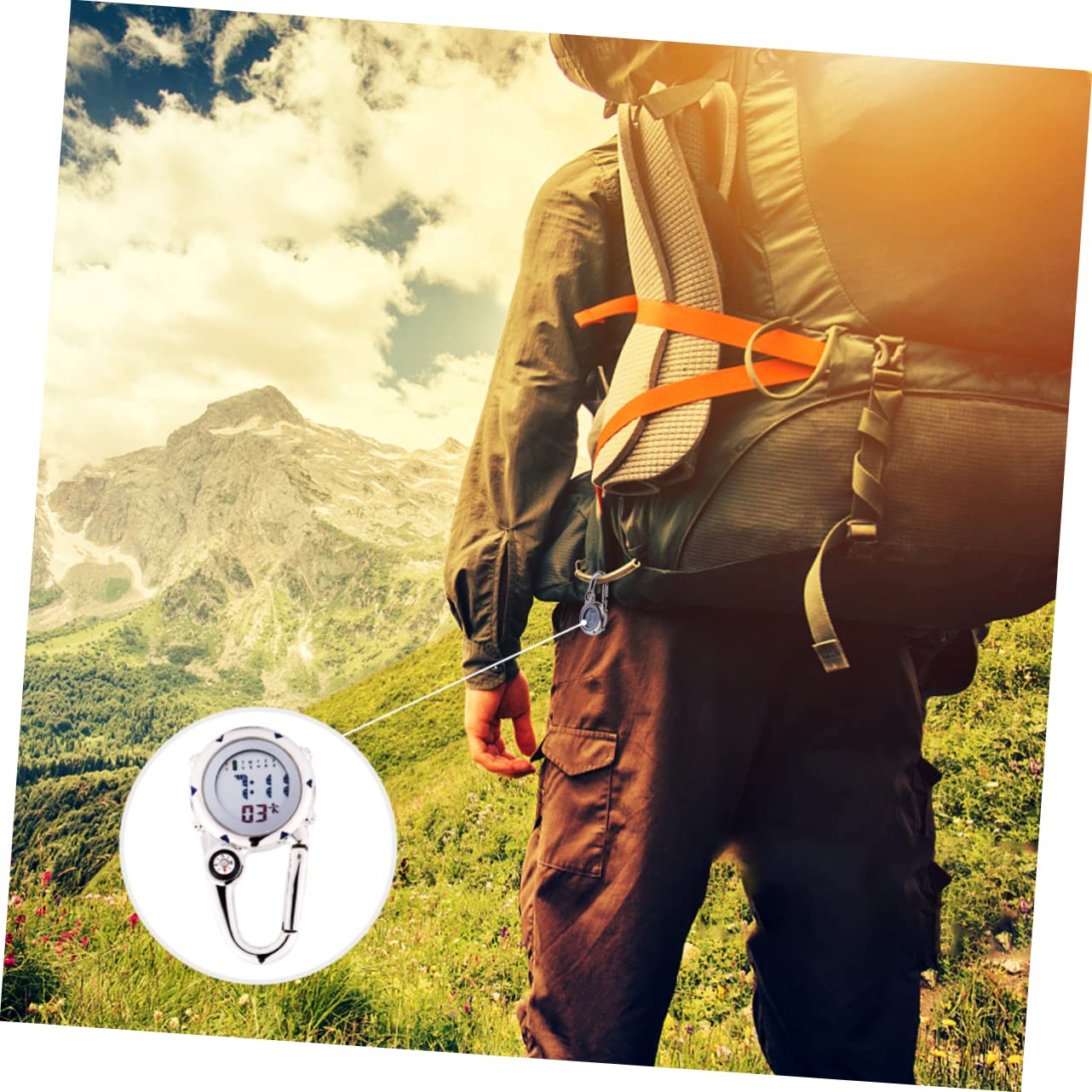 LIFKOME 2stücke Mini Carabiner Uhr Multifunktionale Edelstahl-hängeuhr Für Outdoor-aktivitäten Und Stoßfest Für Rettungsdienst Und Abenteurer Blau