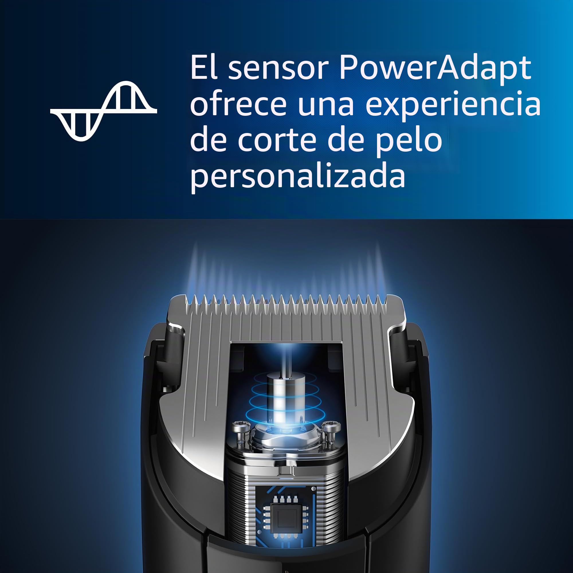 Norelco Philips - Cortapelos serie 7000, recortadora de pelo y barba, esfera de precisión, sensor PowerAdapt, recorte y flujo, DualCut, DuraPower, 28 ajustes de longitud, tiempo de funcionamiento de