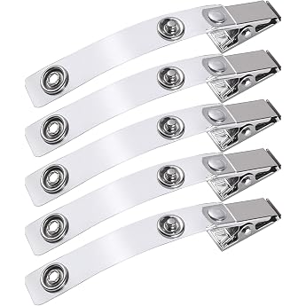 5 x WEBBOMB ID Badge Holder Attachment Clips Strong Crocodile Clip ID Clip Rotating Flexible Attachment Clip for ID Card Holders Card Sleeves and Name Badge Holder