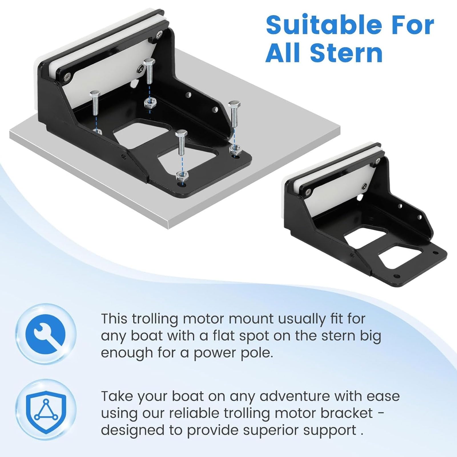 Akozon Soporte de Motor de Pesca por Proa con Panel de Hierro de 5 Mm