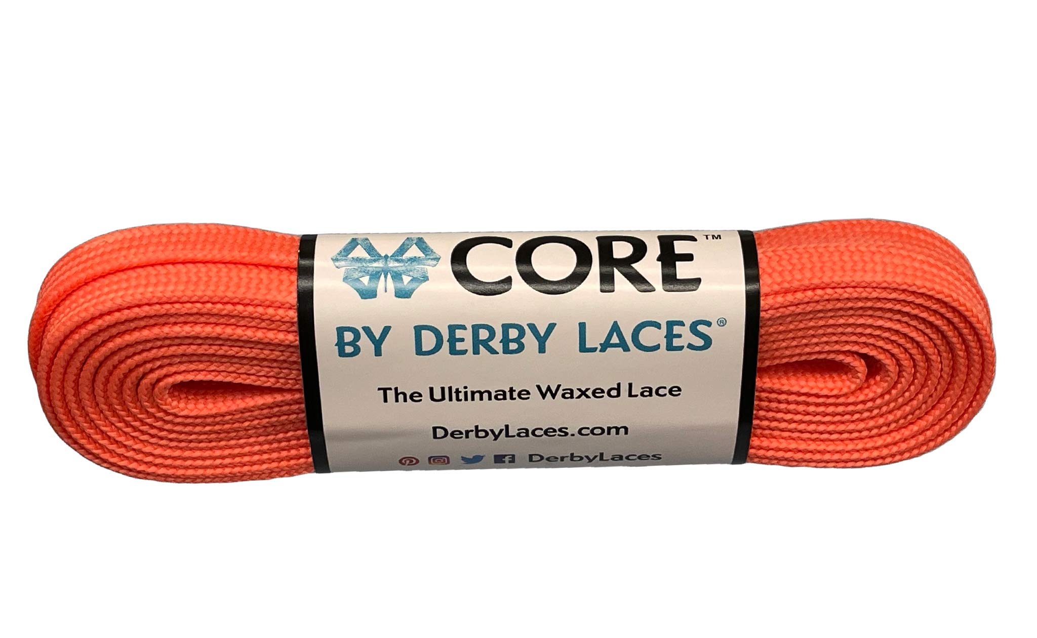 Derby Laces CORE Narrow 6mm Waxed Lace for Figure Skates, Roller Skates, Boots, and Regular Shoes