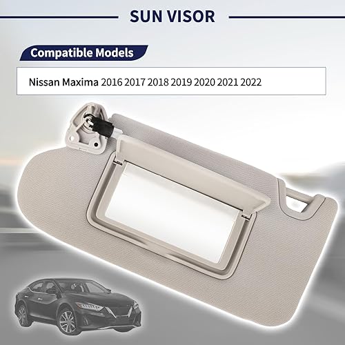 Miniatura 2 de Visera solar lateral del conductor para Nissan Maxima 2016 2017 2018 2019 2020 2021 2022 Reemplazo 96401-9DE0A delantero izquierdo  Pantalla de