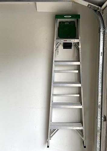 Miniatura 3 de Tetra-Teknica GMH-02 - Escalera de montaje en pared de acero de 4 pulgadas y colgador de carretilla, negro mate