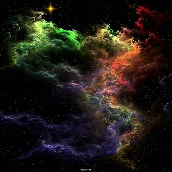 Xzendor7 Art Stucco Mosaic Nebula Cluster Glossy Poster 36"x36"