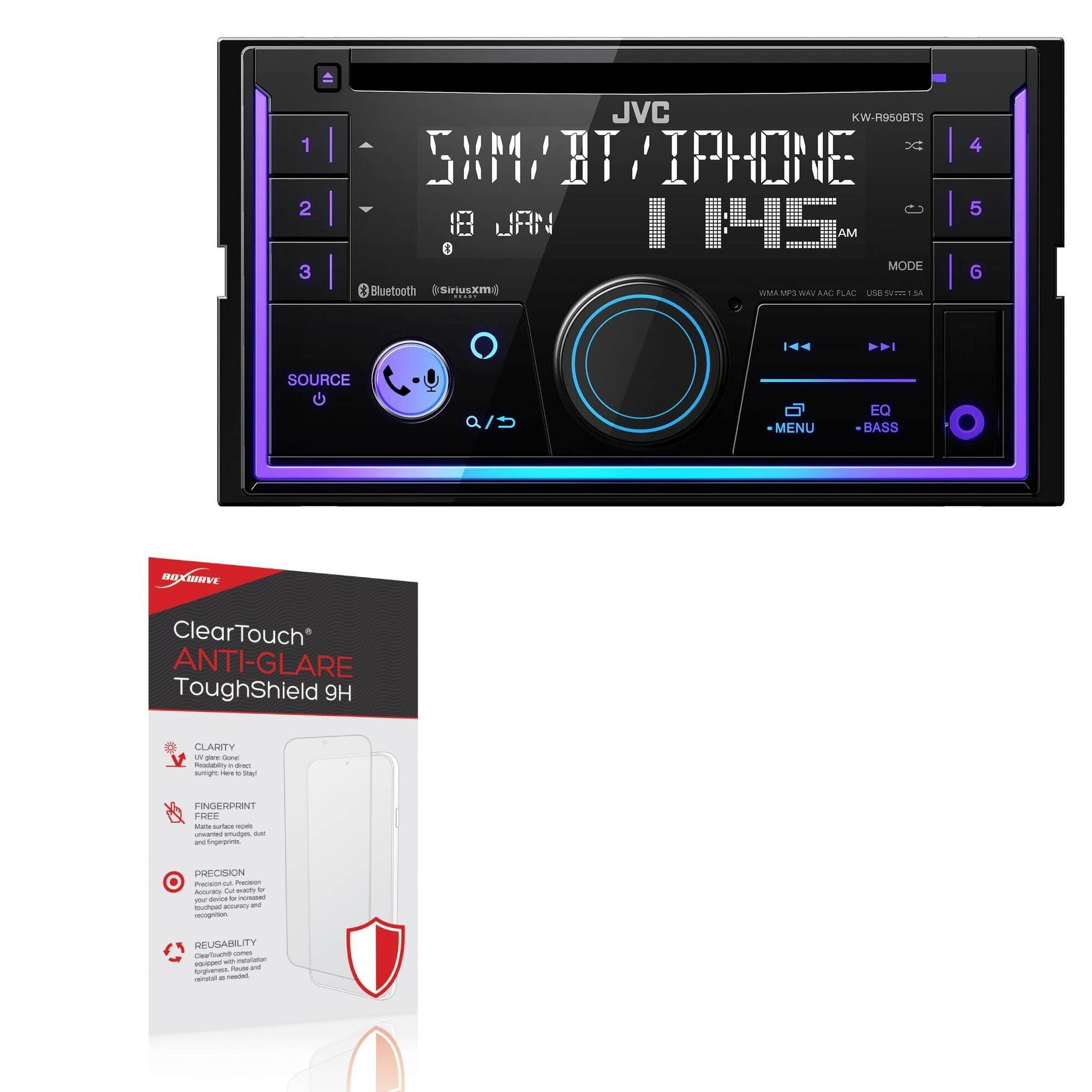 BoxWave Screen Protector Compatible With JVC KW-R950BTS - ClearTouch Anti-Glare ToughShield 9H (2-Pack), Anti-Glare 9H Tough Flexible Film Screen Protector
